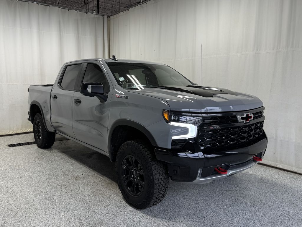 Gray 2024 Chevrolet Silverado 1500 ZR2 Crew Cab 4WD Pickup Truck Four-Wheel Drive Automatic