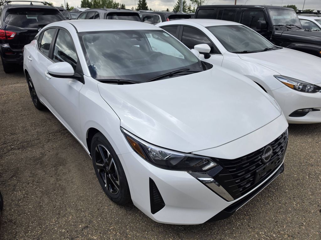 White 2025 Nissan Sentra SV FWD Sedan Front-Wheel Drive Automatic