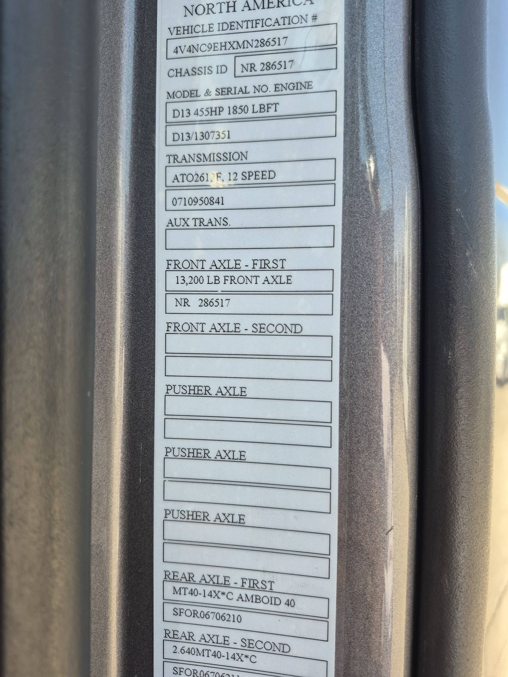 Slide images of 2021 VOLVO VNL64T860