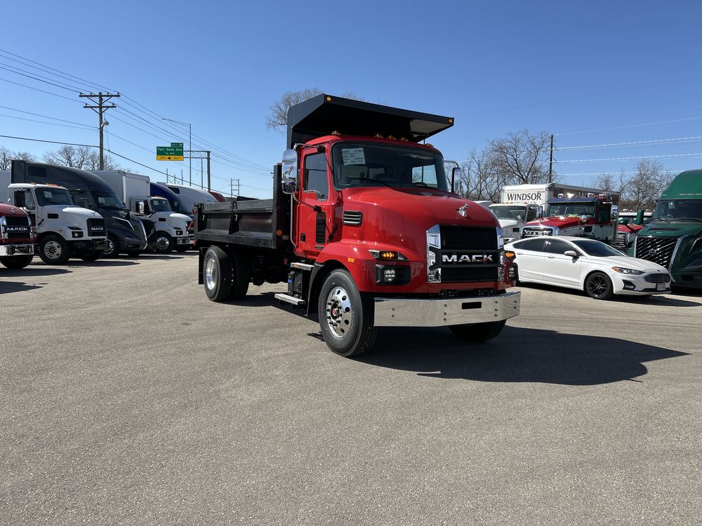 Slide images of 2025 MACK MD642 with 14' Galion Landscaping Body