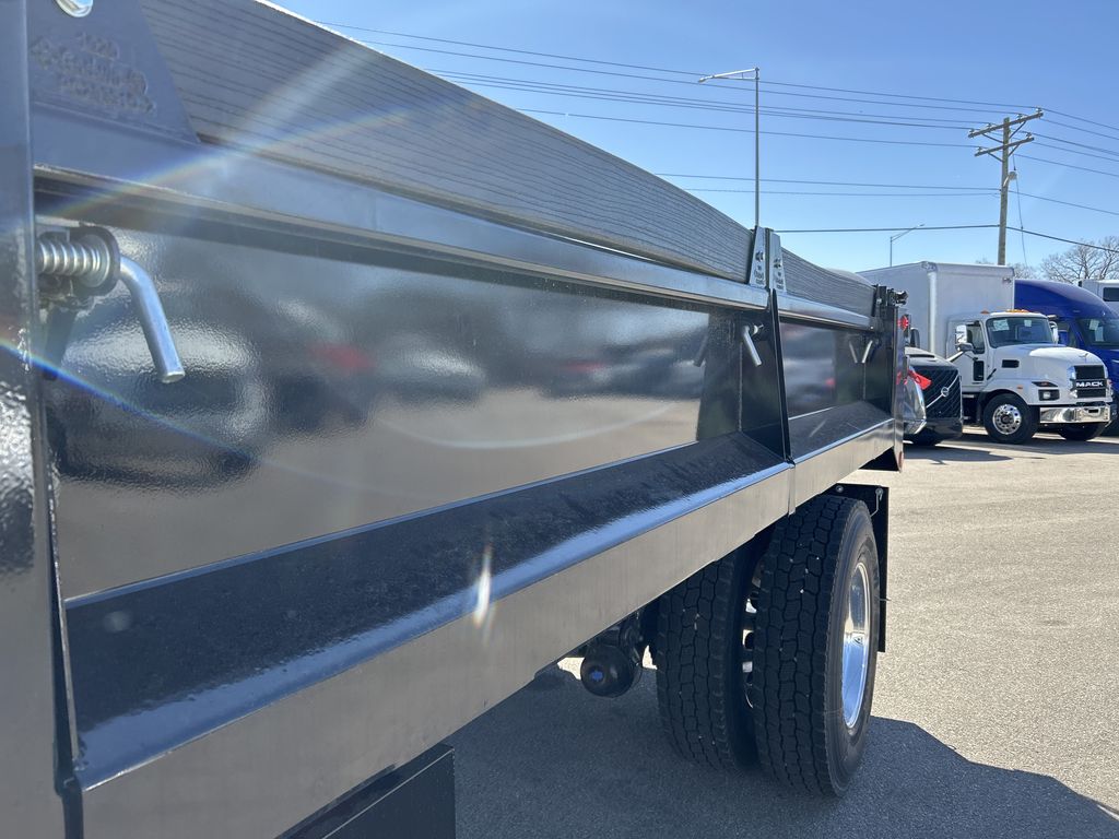 Slide images of 2025 MACK MD642 with 14' Galion Landscaping Body