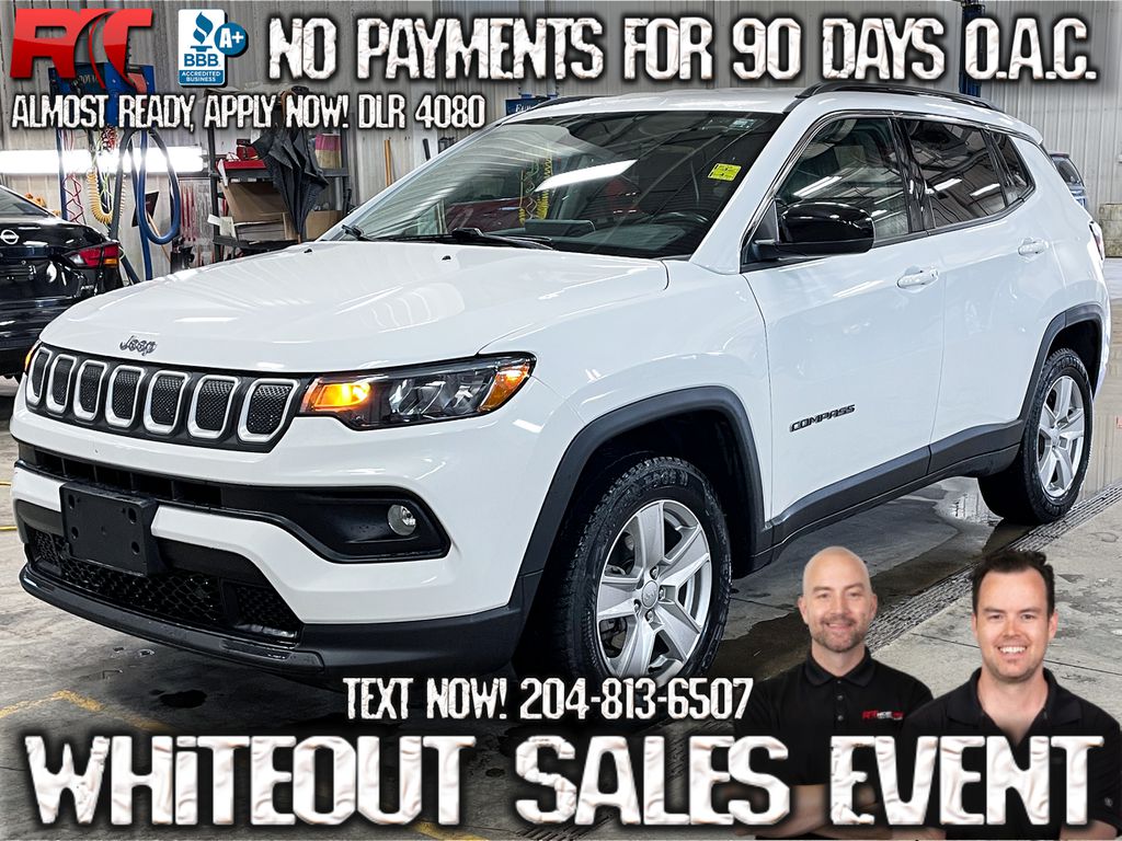 White[Bright White] 2022 Jeep Compass North 4WD - Leather, Navigation, Power Liftgate