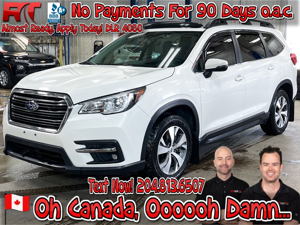 White[Crystal White Pearl] 2019 Subaru Ascent Touring - 8 Passenger, Pano Roof, Power Trunk