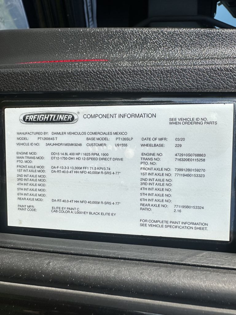 Slide images of 2021 FREIGHTLINER CASCADIA 126