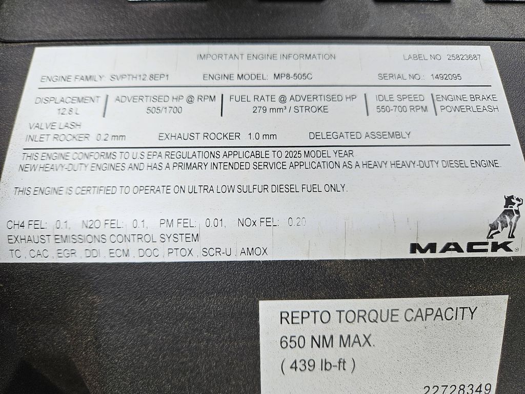 Slide images of 2026 MACK GR84F