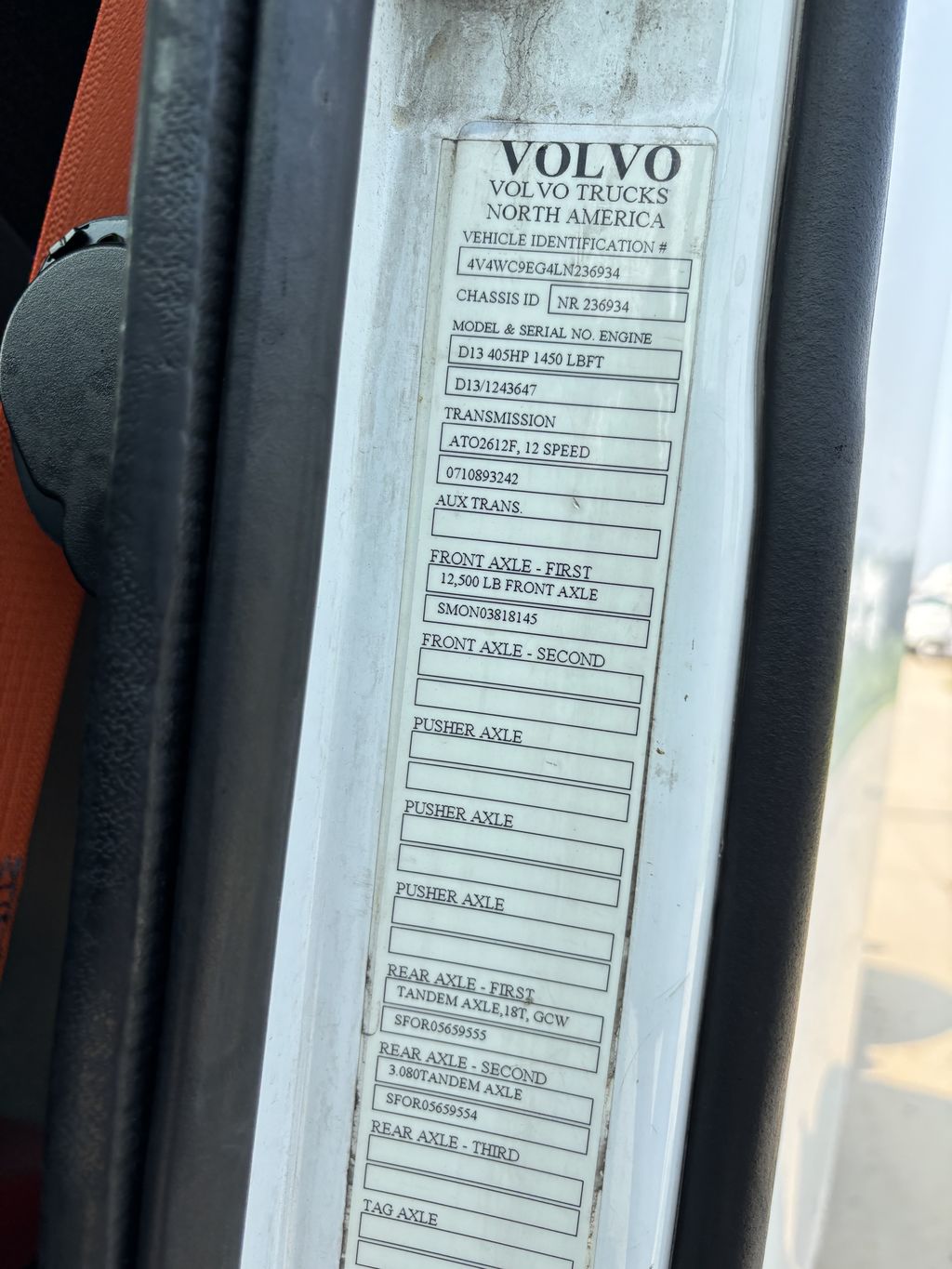 Slide images of 2020 VOLVO VNR