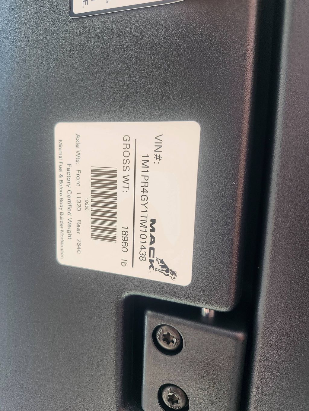 Slide images of 2026 MACK PIONEER 64T 76M