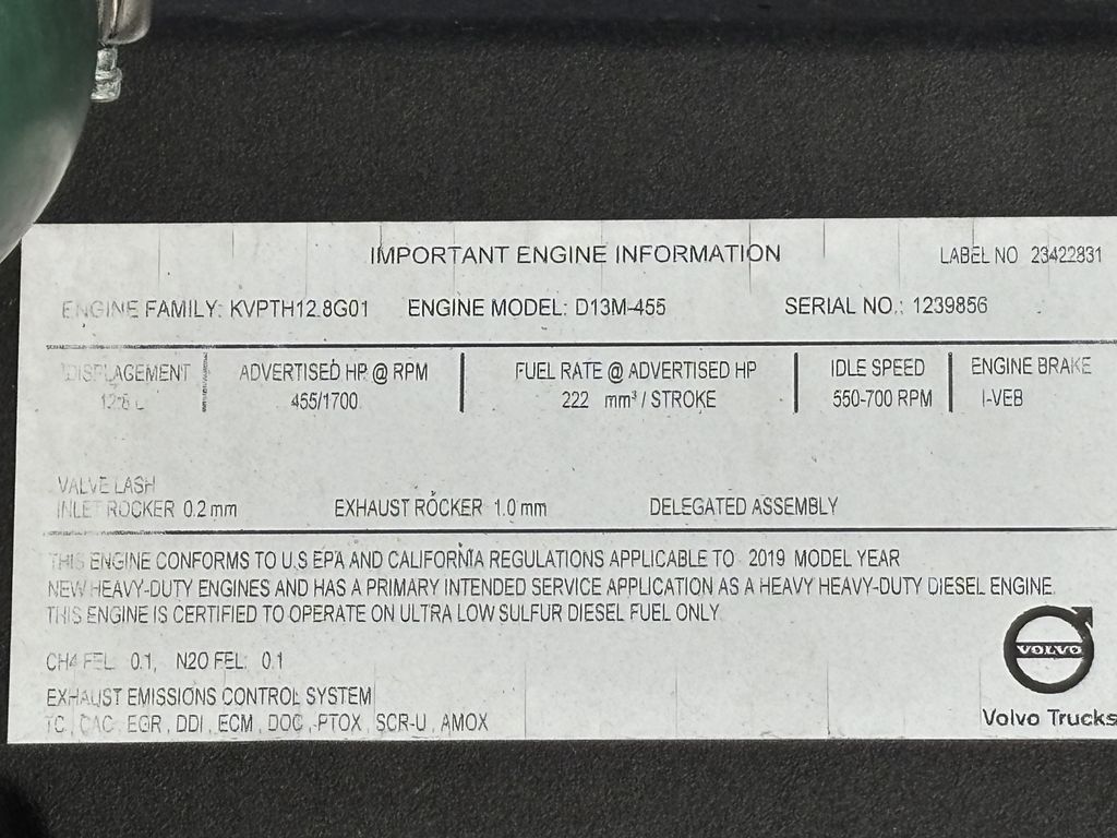 Slide images of 2020 VOLVO VN
