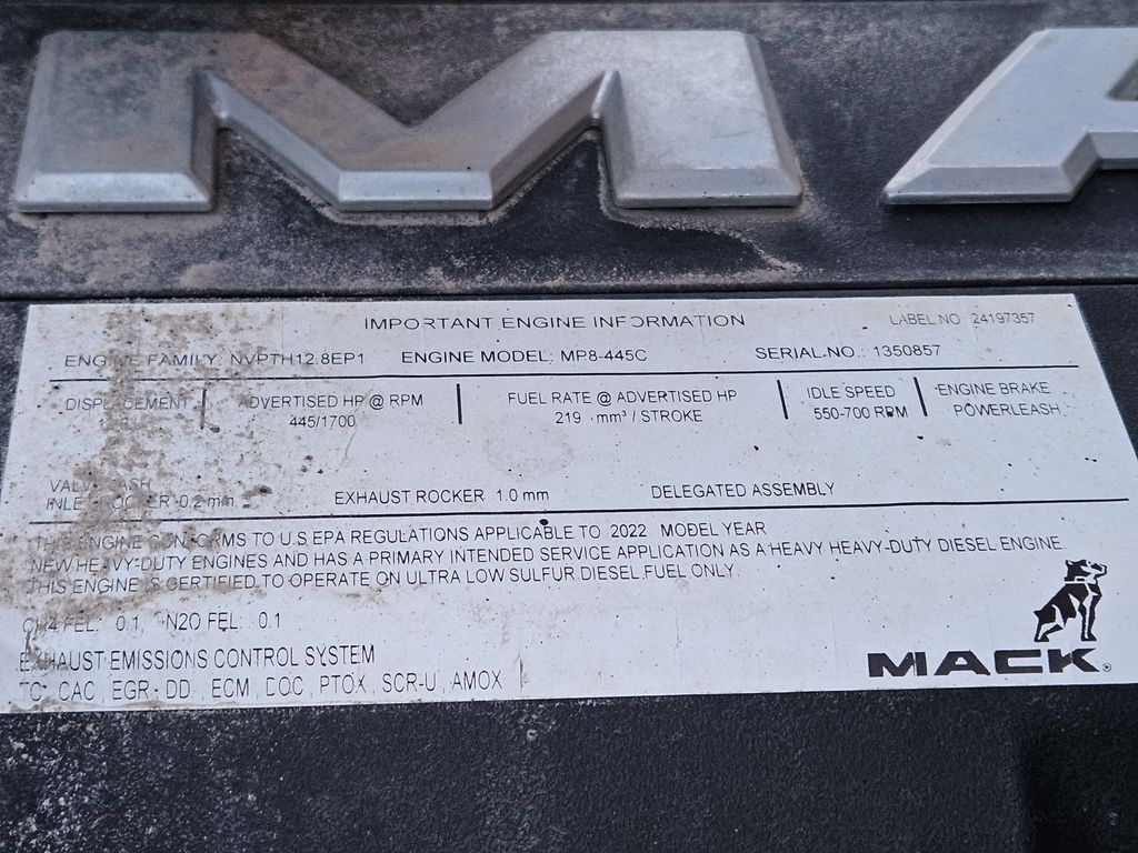 Slide images of 2023 MACK GR104B 