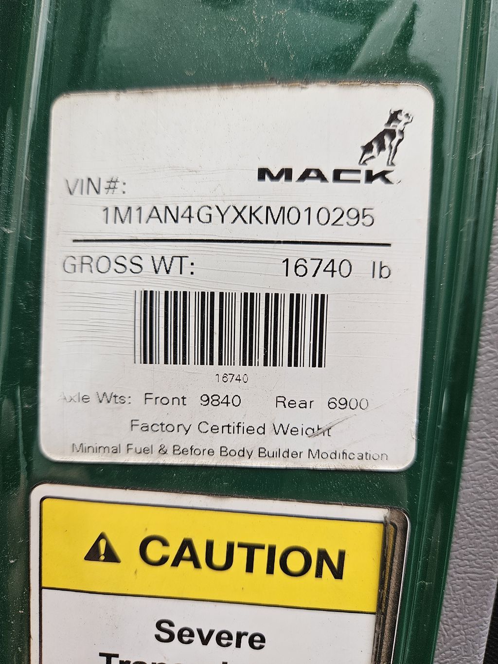 Slide images of 2019 MACK AN64T 