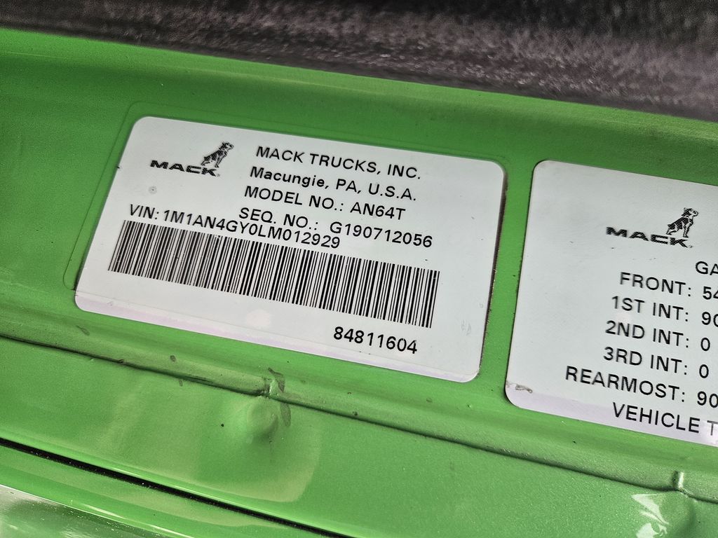 Slide images of 2020 MACK AN64T 