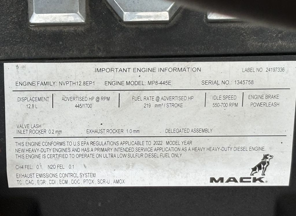 Slide images of 2023 MACK AN64T DC