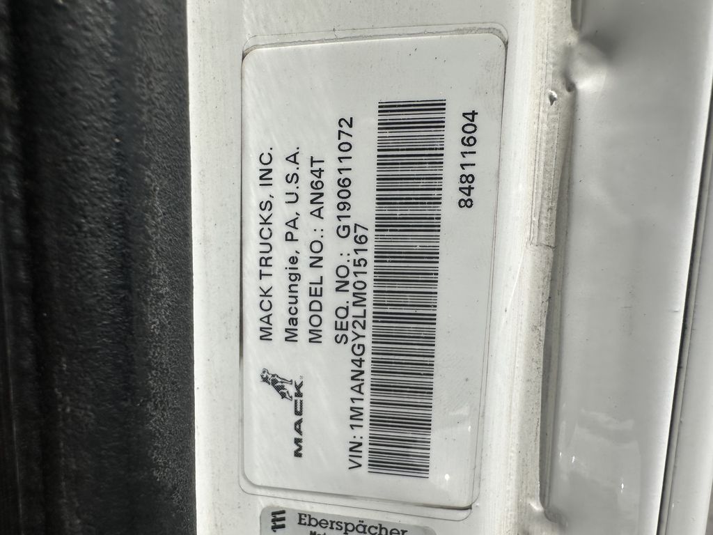 Slide images of 2020 MACK AN64T
