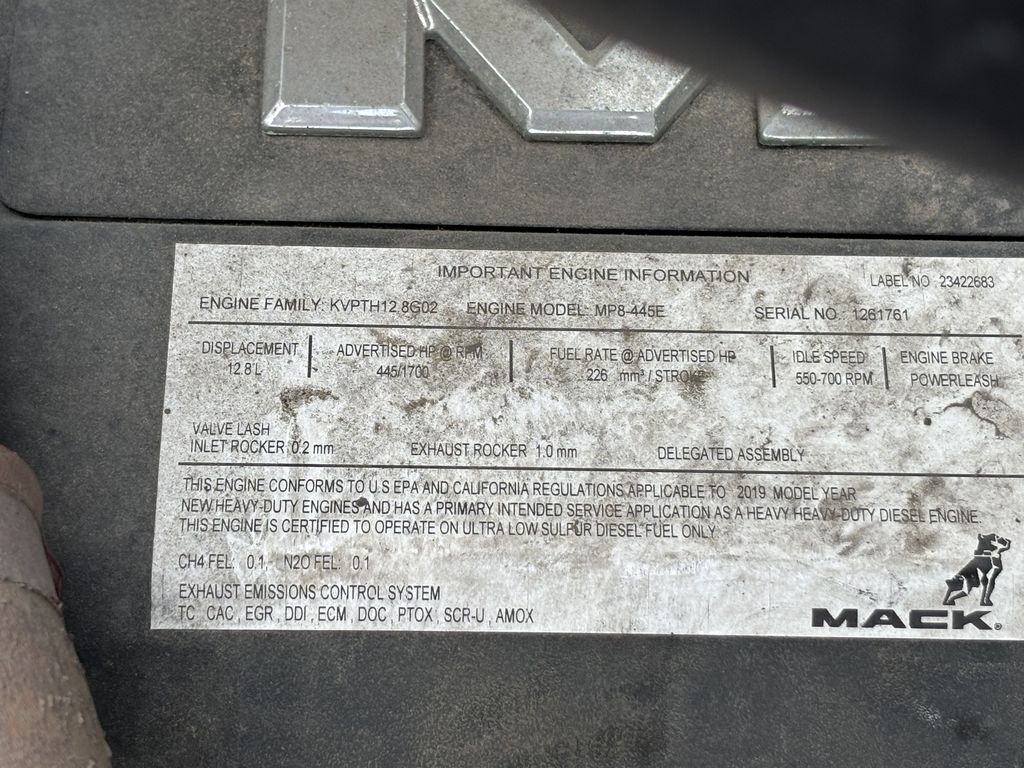 Slide images of 2020 MACK AN64T