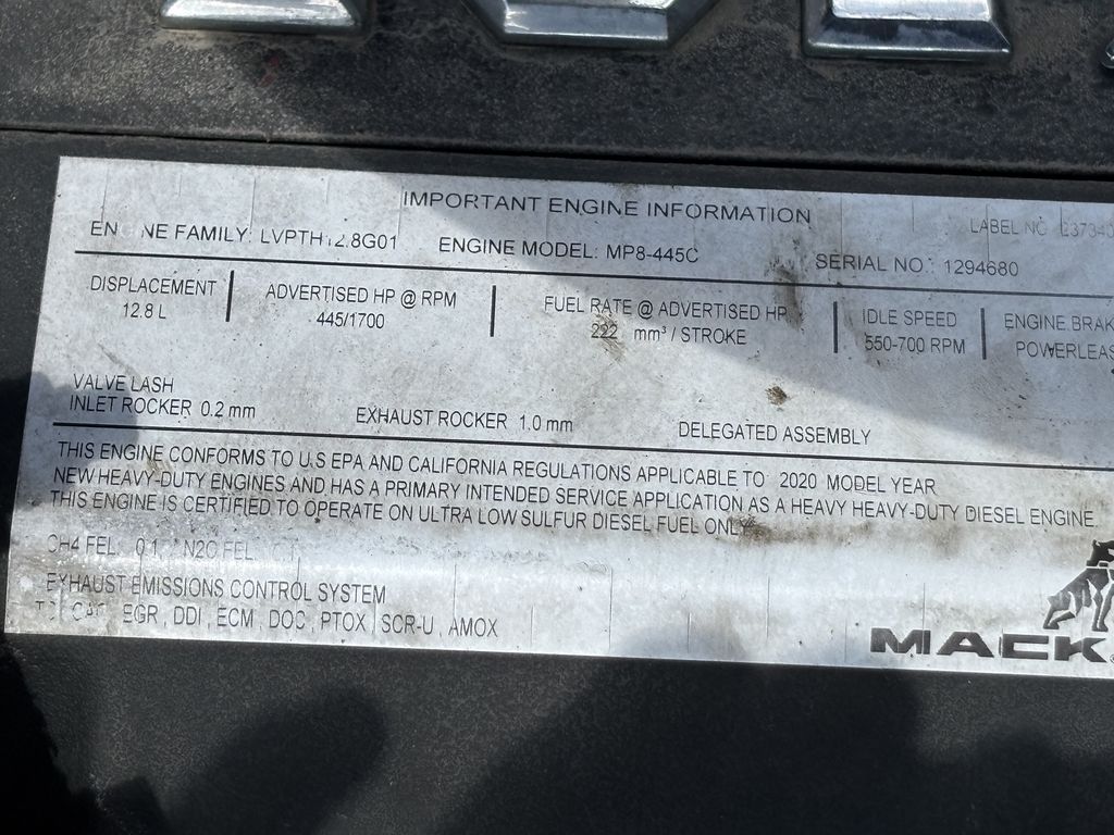 Slide images of 2021 MACK AN64T