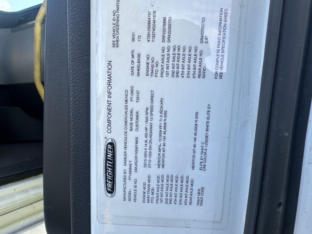 Slide images of 2022 FREIGHTLINER CASCADIA 126